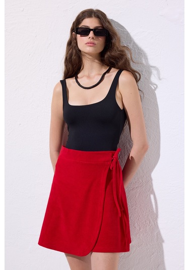 Havlu Pareo Etek Kırmızı Kırmızı