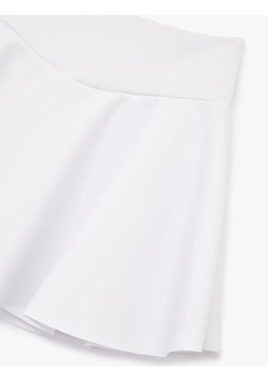 Koton Yüksek Bel Rahat Kalıp Scuba Mini Spor Şort Etek Beyaz 6wak40027nk Beyaz