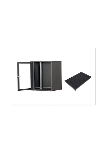 Setrack 19" 9U 600 x 600 Duvar Tipi Rack Kabinet + Sabit Raf