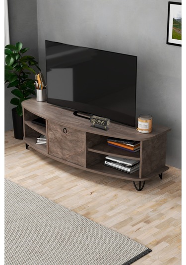 Tv Sehpası Tv Ünitesi Saraylı Atlantik Çam - Antrasit 5061 Çok Renkli