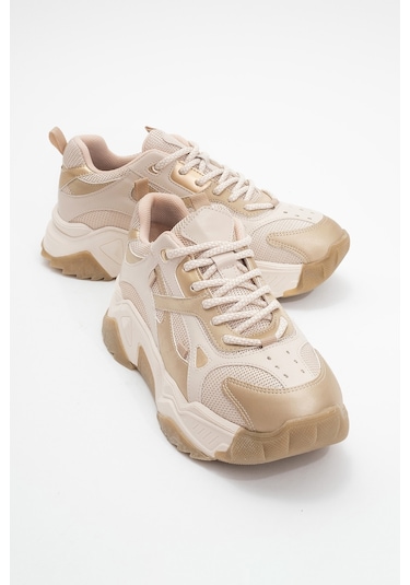 Lecce Bej Altın Kadın Spor Ayakkabı Bej - Altın