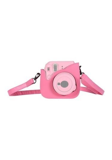 Vkemall Fujifilm Instax Mini 9/8/8+ Kamera Kılıfı, Pu Materyal, Su Ve Toz Dayanıklı, Çanta Ve Askı Kayışı İle, Flamingo Pembe