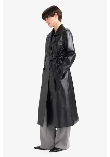 Defacto Regular Fıt Suni Deri Trençkot G0746AX26SP