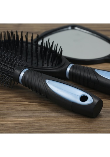 Qingmipy 5'li Saç Bakım Seti: Düz, Masaj, Fırça Ve Ayna Dahil, Ev Ve Kuaför Kullanımı İçin Pratik Stil Aracı, Kırmızı