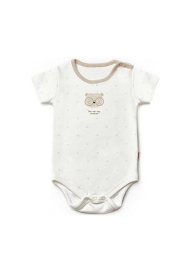 Bebek 3'lü Kısa Kol Body, %100 Organik Pamuk, Bebek Ve Yenidoğan Serisi -csy8121 Ekru