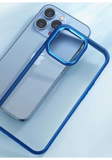 Zeyline Apple Uyumlu iPhone 12 Zore Krom Kapak-lacivert