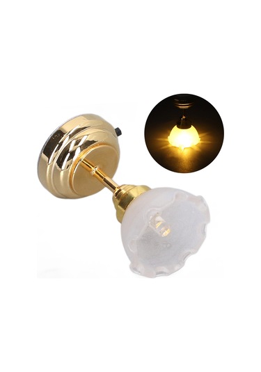 1/12 Ölçekli Bebek Evi Kubbe Işık Dekorasyonu Çiçek Şeklinde Minyatür Bebek Evi Led Işığı Diğer