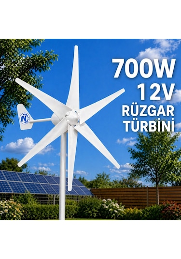 700w Rüzgar Türbini 12v+şarj Kontrol Cihazı