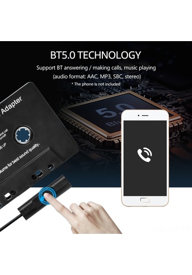 Geeroyoo Bluetooth Kaset Konvertörü - Araç Ve Ev Kaset Çalarları İçin Mp3/mp4 Oynatıcı,免提 Arama Desteği, Yeniden Şarj Edilebilir Pil