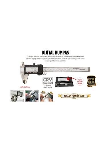 Meşem Digital Kumpas 150 Mm Lcd Ekran