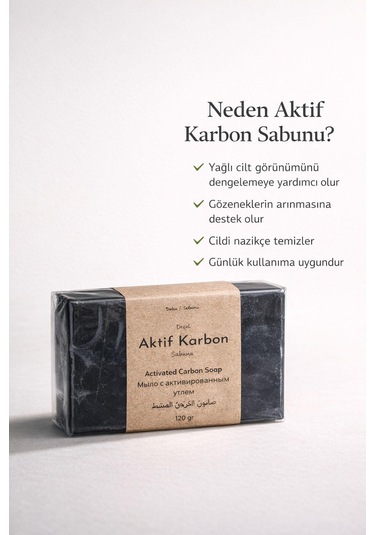Aktif Karbon Özlü Cilt Bakım Sabunu - 120 Gr Aktif Karbon
