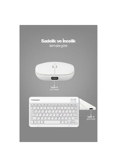 Beyaz Kablosuz Wireless Klavye Ve Mouse Seti Optik