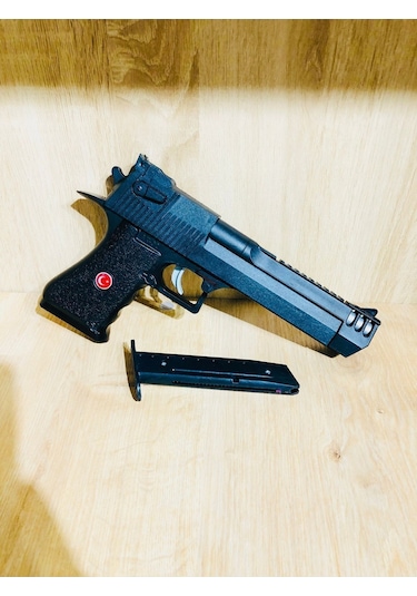 Büyük Boy 30x15 Cm Şarjörlü Boncuklu Plastik Silah 1 Adet+ 2 Adet Hedef + 21 Adet Plastik Boncuk Karışık