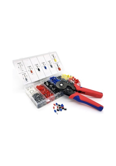 Moly Kablo Uçları İçin Ratchetlu Pres Aleti 0.25-10mm² - Dürtü & Boru Terminal, Enerji Tasarruflu, Güvenli Kilitli Kırmızı Kırmızı