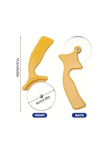 Honeybeeshop Turuncu Pp Saplı Paslanmaz Çelik Pizza Kesici Mutfakta Pizza Pankek Turta İçin Pratik Alet Turuncu