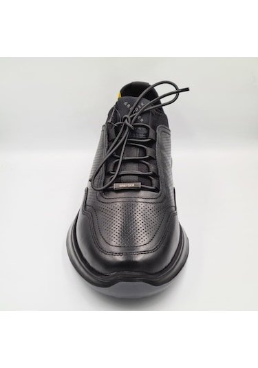 Greyder 18231 Siyah Hakiki Deri Erkek Günlük Deri Sneaker Siyah