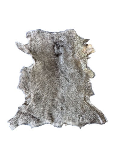 Gerçek Uzun Tüylü Koyun Postu Gri 70x50 Cm