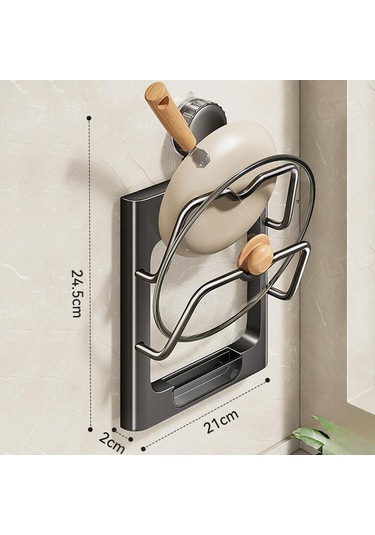 Suntek Pot Kapağı Organizatör Tutucu Kapı Fırın Eti Kesme Gri