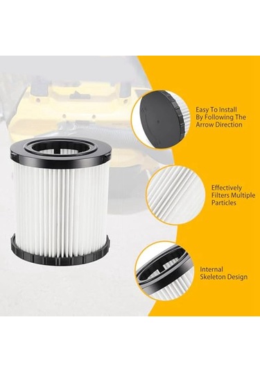 Leasetake Dewalt Vakum İçin 2 Adet Dcv5801h Dcv581h Islak Kuru Vakum Filtreleri, Dcv580h Hepa Yedek Filtre