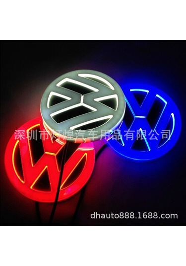 Suofeng Bmw, Hyundai, Chevrolet, Suzuki, Lexus, Kia, Volkswagen, Mercedes Uygun 4d Soğuk Işık Fön Arka Logo Lambası - Hyundai 14.5x7.2cm Mavi Çok Renkli