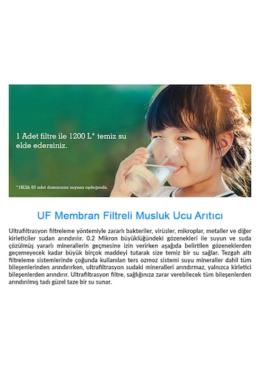 Greentech Water UF Membran Filtreli Musluk Ucu Arıtıcı / GW-D01