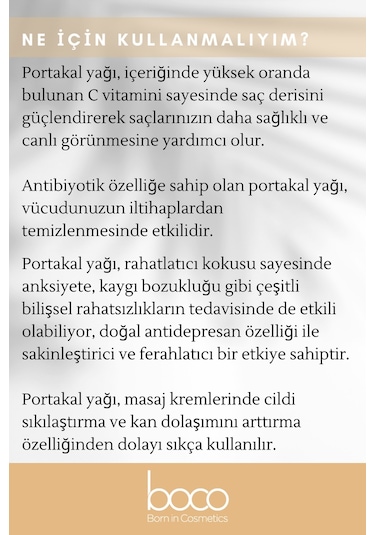 Boco Born In Cosmetics %100 Saf Portakal Uçucu Yağı 10 ML