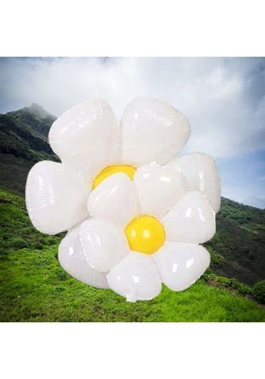 Folyo Balon Papatya Görselli 50x40 +71x71 2 Boy 2 Li Paket Doğum Günü Süsü Çok Renkli