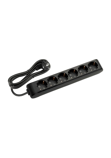 Viko Multi-let 6'lı Grup Priz Topraklı Çocuk Korumalı 3 Metre Siyah - 90133603