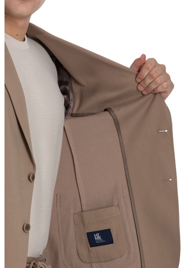 Vizon Regular Fit Mono Yaka Pamuklu Takım Elbise 34354 Vizon