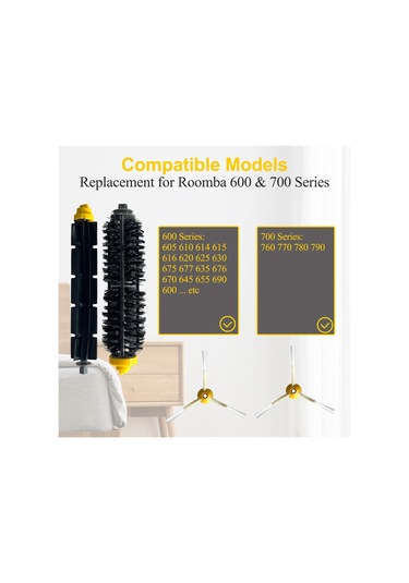 Sointeresting İrobot Roomba 600 Ve 700 Serisi 614 630 635 640 645 650 660 675 680 690 695 760 770 780 Vakumlu Silindir Yan Fırça