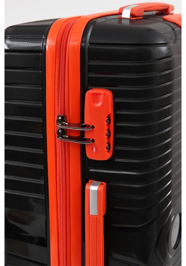 Ççs 5239 Polipropilen Orta Boy Valiz Siyah-turuncu Siyah - Turuncu