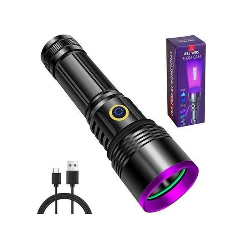 Tongxida 20w 365nm Profesyonel Güçlü Mor Uv Işık El Feneri Evcil Hayvan İd Açık Gri