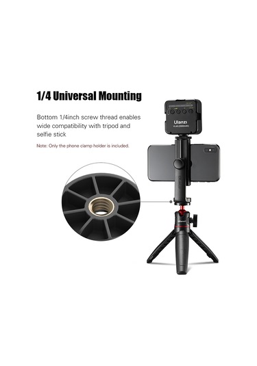 Yifomall Ulanzi St-17 360 Dönebilen Evrensel Telefon Tutucu - Mikrofon Ve Işık Bağlantılı Tripod Adaptörü