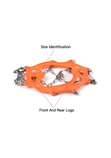 Wezone Paslanmaz Çelik 24 Dişli Buz Tırnağı - Kar Buz Kaydırmaz Ayakkabı Aksesuarı Portakal