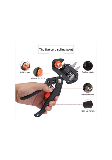 Sones Profesyonel Aşılama Alet Seti Budama Makası Fide Aşılama Makinesi Üç Bıçaklı Aşılama Cihazı, Bir Çapraz Bıçak, Bir Anahtar