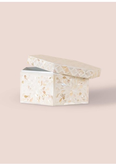 The Mia Altıgen Kutu Sedef 24x21x12 Cm Tlc0076