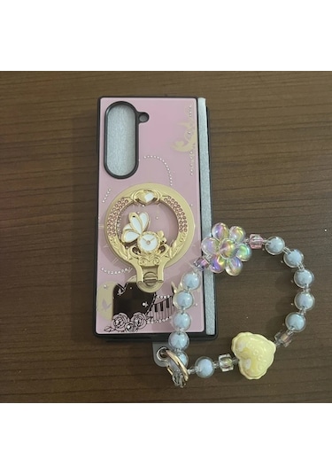 Turcoshop11 Samsung Galaxy Z Fold 4 İçin Ruhua Manyetik Kılıf, Ayaklı Bileklik Koruma