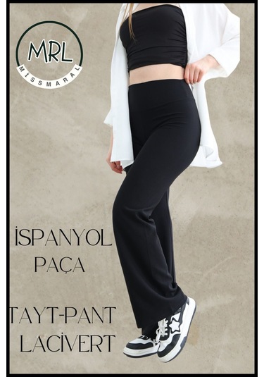 Kadın Yüksek Bel Toparlayıcı Tayt Pantolon Ispanyol Paça Likralı Esnek Dalgıç Koyu Lacivert 1040 Lacivert Kadın Yüksek Bel Toparlayıcı Tayt Pantolon Ispanyol Paça Likralı Esnek Dalgıç Koyu Lacivert 1040 Lacivert