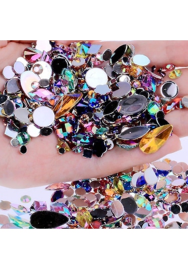 Gül Kırmızı Ab Diy Düzeltmesiz Flatback Akrilik Tırnak Taşları Rhinestones Boncuk 3d Tırnak Sanat