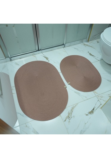 Zengin Supla 2'li Banyo Paspas Set Gül Kurusu