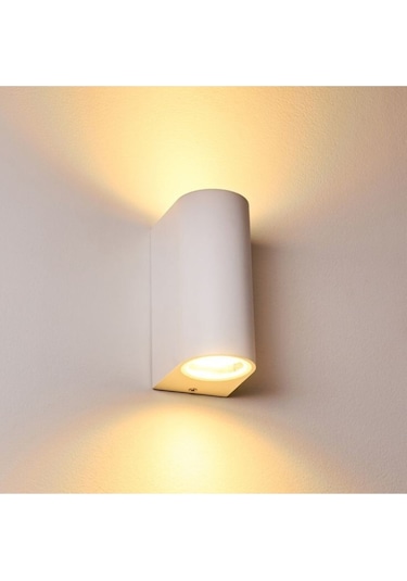 Amber Işık Ledli Iç Ve Dış Mekan Dekoratif Çift Yönlü Duvar Apliği Siyah