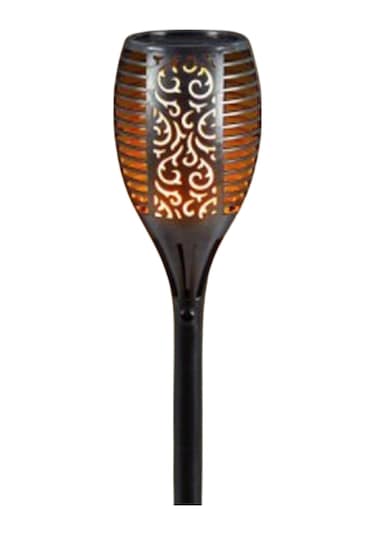 Büro Ev Ofis Yazlık Bahçesi İçin 51cm Alev Efektli Solar Bahçe Lambası Açık Gri