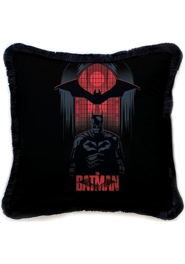 Black The Batman Kadife Yastık Warner Bros Lisanslı, Uluslararası Yıkama Ve Solmama Sertifikası Çok Renkli