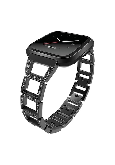 Fitbit Versa Metal Diamond Işlemeli Akıllı Saat Kayış Kordon (213884854)