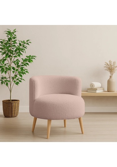 Sydney Berjer - Welsoft Kumaş Modern Tekli Koltuk - Vizon Turuncu