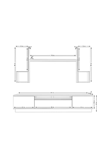 Decoraktiv Trio 5das Mdf Tv Ünitesi Tv Sehpası Beyaz