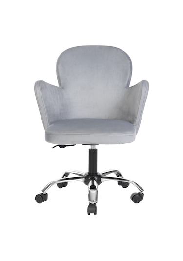 Markaelz Krom Metal Ayaklı Ofis Çalışma Sandalyesi Kelebek Gri