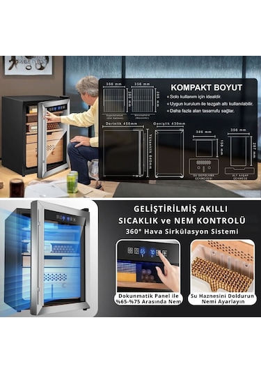 Berfmann Bfc574-sg Humidor 574 Puro Kapasiteli Elektronik Puro Dolabı