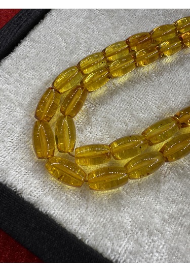 Damla Kehribar Gümüş Kozalı 13 Gram Tesbih Kaya Damla