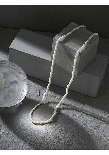 Düzensiz Barok Tatlısu Inci Kolye Kadınlar İçin 925 Ayar Gümüş Minimalist Boho Aksesuarları Güzel Kuyumculuk Zincir Kolyeler Altın - Beyaz